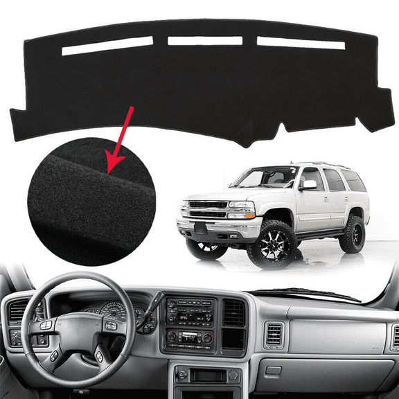 Custom Dashboard Cover for Chevy Silverado Tahoe Suburban GMC Sierra Yukon 2001-2006, UV Protective Dash Mat, Non-Slip Design