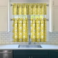 thumbnail image 3 of Kitchen Curtains 36 Inch Short - 3 Panel Set Lemon Print, Rod Pocket Window Curtains 100% Polyester, Cute Fruit Valance for Farmhouse, Cafe, Living Room, Bedroom, Easy Wash, 3 of 6
