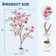 thumbnail image 2 of QinaQin Árbol artificial de magnolia con flores rosas, disponible en 4, 5 o 6 pies, ideal para decoración de hogar, oficina, hotel o interiores y exteriores, 2 of 8