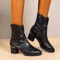thumbnail image 2 of Taqqpue Women's Ankle Boots Plus Size Round Toe Mid Heel Side Zipper Comfortable Casual Dress Booties for Women Size 5.5-11 Fashion Dress Shoes Fall Winter Footwear Casual Walking, 2 of 10