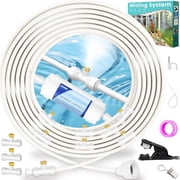 Outdoor Misting Cooling System with Advanced Filtration,50FT Misting Cooling System,15 Nozzles&Water Tap Adapter,Patio Misters for Cooling Kit,for Waterpark, Garden,Greenhouse, Canopy,Porch,Umbrella