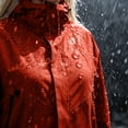 thumbnail image 4 of Womens Rain Jacket Waterproof Plus Size Hooded Raincoat Lightweight Zip up Hiking Jacket Casual Athletic Windbreaker with Pockets, 4 of 9