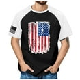 thumbnail image 4 of Gvdentm Men's Casual USA Flag Distressed Graphic T-shirt Tops 4th of July Independence Day A08-Black,XL, 4 of 4