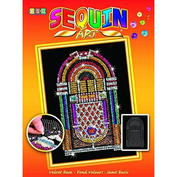 Sequin Art Kit Photo Orange Jukebox Sparkling Arts & Crafts