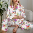 thumbnail image 6 of Wukai colored butterflies Print Women’s Pajama Long Sleeve Sleepwear Soft&nbsp;-Large, 6 of 7