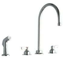 Elkay LK801GN08L2 Elkay 8" Centerset with Concealed Deck Faucet with 8" Gooseneck Spout 2" Lever Handles with Side Spray Chrome