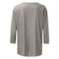 thumbnail image 4 of Hauts pour Femmes Décontractés T-Shirt à Imprimé de Noël Rouge Verre de Vin T-Shirt Graphique Manches 3/4 Cols Ras du Cou Blouses Grande Taille pour Femmes, Gris, 2TG, 4 of 5