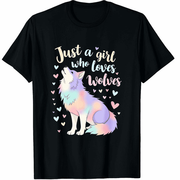 Wolf Lover Just a Girl Who Loves Wolves T-Shirt for Men Women