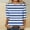 Blue, variant on Fall Saving 2025 QUINDOS Womens Shirts Striped 3/4 Sleeve Womens Fall Tops Red Striped Classic Fit Casual Crew Neck Tops