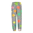 thumbnail image 5 of OGLCCG Kids Girls Casual Long Pants Fashion Stars Printed Wide Leg Y2K Tapered Pants With Pockets Fall Lightweight Lounge Trousers 3-15 Years, 5 of 5