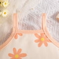 thumbnail image 4 of TZEWGL Outfit Sets For Child Fashion Sleeveless Ruffles Ribbed Romper Bodysuit Prints Shorts With Headbands 3Pcs For Kids size 6-12M, 4 of 8