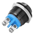 thumbnail image 3 of Metal Push Button Switch Waterproof Stainless Steel Self Reset Normally Open 16mm 220V(Black ), 3 of 4