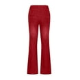 thumbnail image 5 of Womens Plus Size Flare Jeans High Waisted Butt Lifting Stretchy Bell Bottom Denim Pants for Women Jean Trousers (5X-Large, Red), 5 of 6