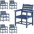 thumbnail image 2 of UDPATIO 7-Piece Patio Dining Sets, HDPE Outdoor Furniture with Umbrella Hole, Modern 7 Piece Dining Table Set with Chairs，Patio Table and Chairs Set for Garden, Backyard, Poolside,Blue (6+1), 2 of 6