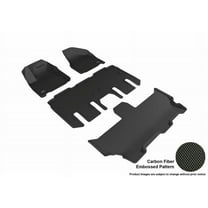 3D MAXpider 2017-2024 Fits Chrysler Pacifica 2020-2024 Voyager 1st Row 2nd Row 3rd Row Kagu Carbon Fiber Embossed Pattern Black Floor Mat L1CY00501509