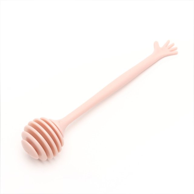 Toystoory Agitador de miel Dispensador de mango largo Cucharón Mezclador de chocolate Bebidas de fiesta Batido Stick Home Bar Herramientas de Cocina y Comedor Rosado