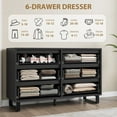 thumbnail image 5 of Home 6 Dresser for Bedroom, 47.2" Wide Dresser, Freestanding Vertical Drawer Cabinet with Storage, Wooden Closet Storage Chest for Living Room, Hallway, Entryway, 5 of 7