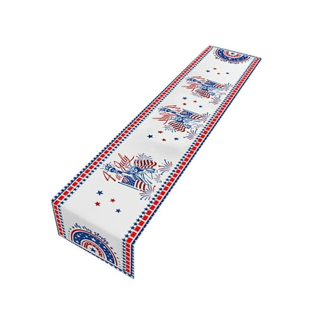 

wendunide home decor American Flag 4th July Patriotic Memorial Day Table Runner Independence Day Holiday Kitchen Table Decoration Indoor Outdoor Home Party DecorationDecorative Table Banner B