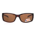thumbnail image 3 of Womens Rhinestone Anti-glare Polarized Chic Narrow Rectangular Sunglasses All Brown, 3 of 4