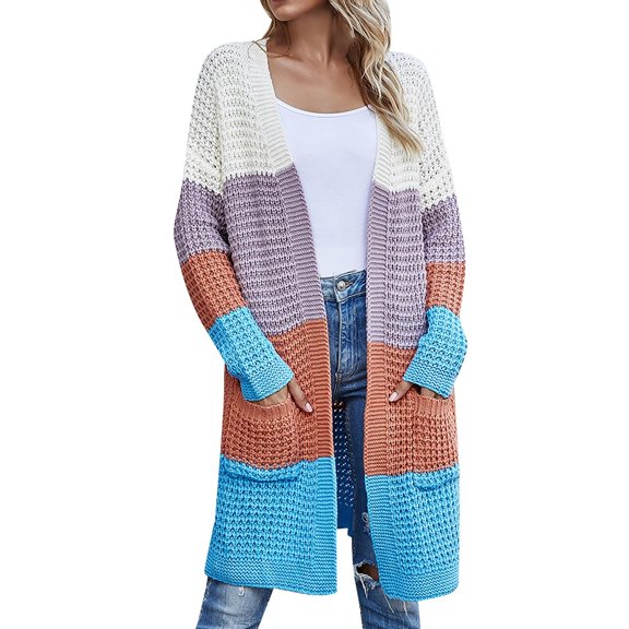 Baqcunre Sweaters For Women Women'S Knitted Cardigan Loose Large Size Solid Color Sweater Coat Cardigan For Women Fall Outfits For Women 2023 A L