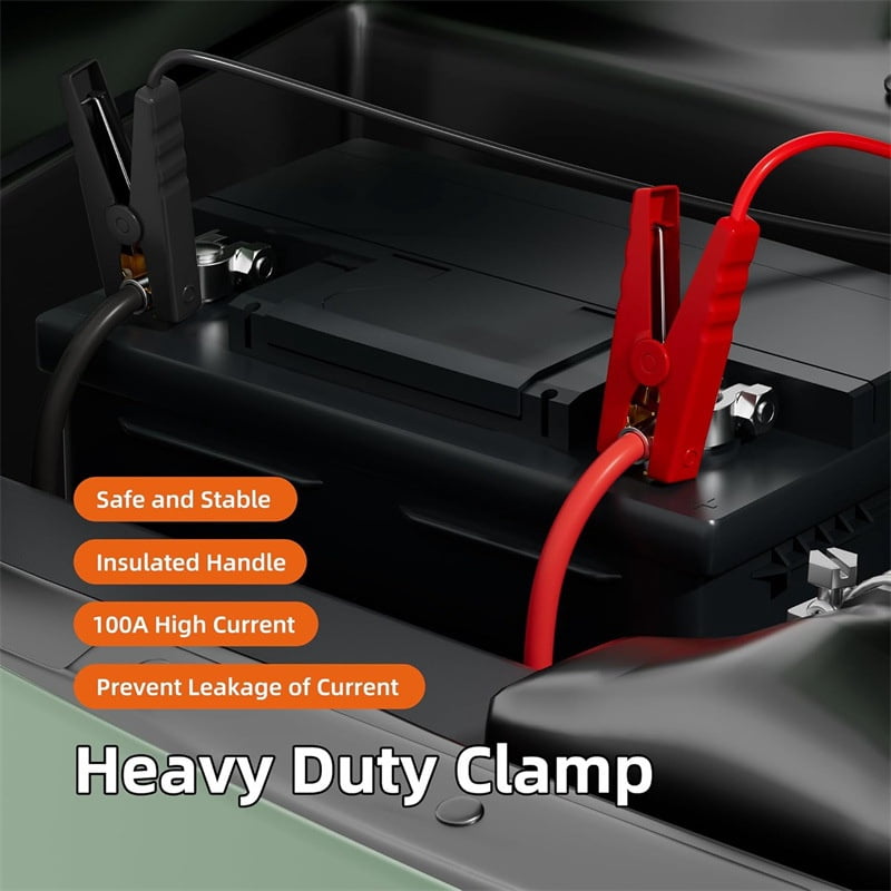 3 Packs 6ft 12AWG Jumper Starter Cable Clamps for 18V Lithium Battery, Durable Booster Wire for Car, Truck, Motorcycle and Emergency Power Supply