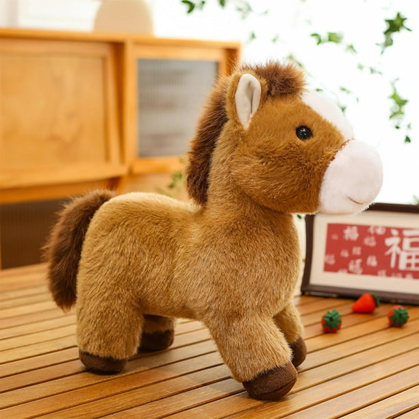 Plush Horse Toy Figurine Decoration Collectible Nursery Room Decor Gift 15cm 1pc