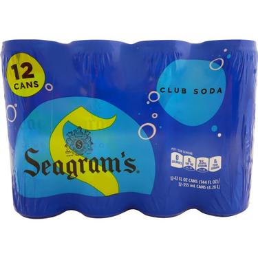 Seagrams Club Soda 12 Pack 12 fl oz Aluminum Can, Allergens Not Contained