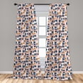 thumbnail image 5 of Ambesonne Abstract Curtains, Contemporary Geometric Art, Pair of 28"x84", Pale Blush Multicolor, 5 of 5