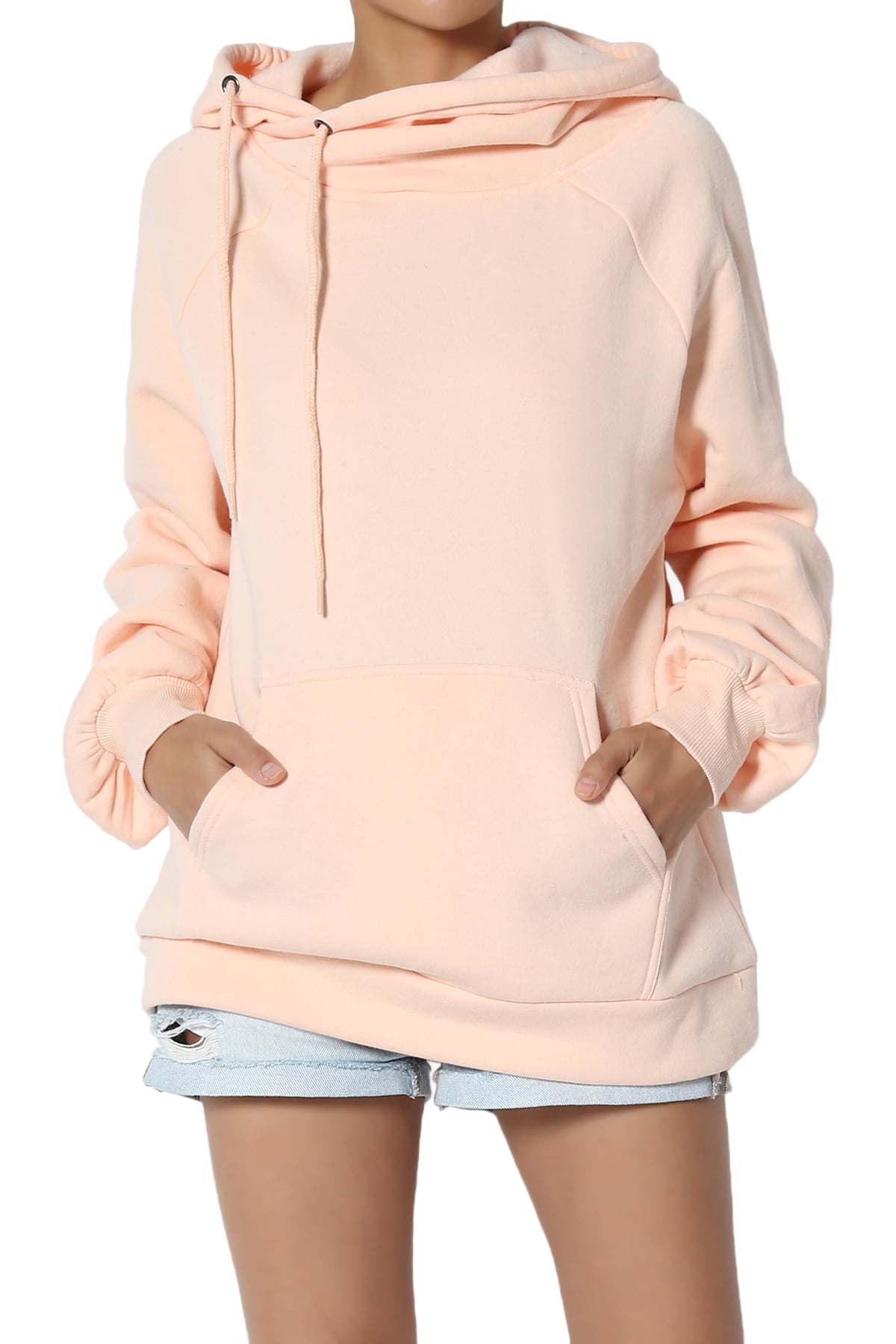 Themogan Themogan Women S S~3x Drawstring Cozy Fleece Relaxed Fit Hooded Pullover Sweatshirts