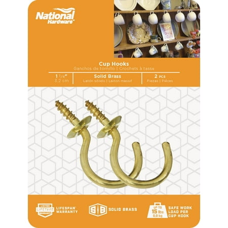 

3PC National Mfg. National Brass Cup Hook