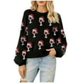 thumbnail image 2 of Christmas Sweaters for Women 2025 Long Sleeve Crewneck Glass Sequin Knitted Pullover Sweater Jumper Tops, 2 of 6
