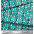 thumbnail image 3 of Soimoi Rayon Fabric Leaves & Floral Block Decor Fabric Printed Yard 56 Inch Wide, 3 of 3