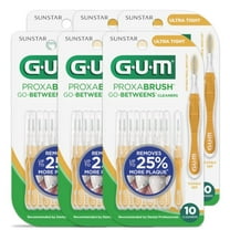 GUM Proxabrush Go-Betweens-Ultra Tight, Interdental Brushes, Soft Bristled Dental Picks, 10 Count (Pack of 6)