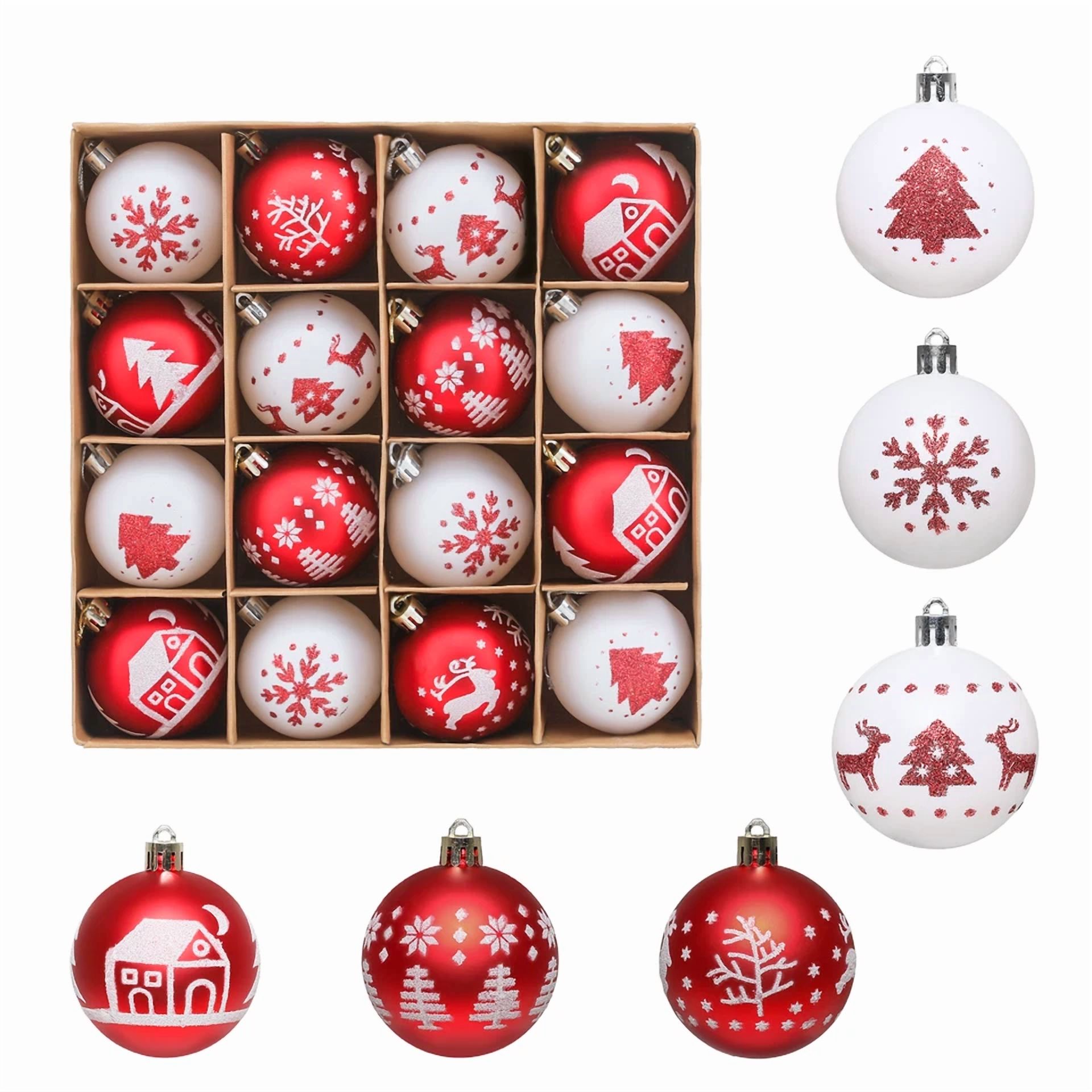 BUTTERFLY- 16 Piece Christmas Ornaments Balls 2.5"Xmas Tree Hanging Party Home Décor Colors