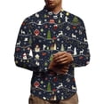thumbnail image 1 of Innerwin Tunic Shirt Button Down Mens Shirts Daily Lapel Neck Comfy Tops House 3XL, 1 of 2