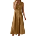 thumbnail image 1 of Robe Décontractée pour Femmes, Design Élégant à Boutons, Tenue d'Été Confortable pour Usage Quotidien et Vacances, Style Parfait avec Accessoires, 1 of 6