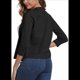 thumbnail image 3 of Cárdigan Corto de 3/4 para Mujer, Elegante, Color Negro, Talla M, 3 of 7