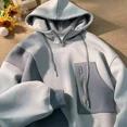 thumbnail image 3 of Sudaderas con capucha y media cremallera para hombre, estilo hip hop, overfit, otoño, ropa de calle cálida, ropa de hombre de alta calidad, con capucha, sencilla, de una pieza, 3 of 5