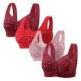 thumbnail image 1 of LOVZFMLL Bras for Women 4pc Woman's Comfortable Lace Breathable Bra Underwear No Rims Multicolor 5XL, 1 of 4