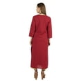 thumbnail image 5 of Moomaya Solid Long Kurti For Women Cotton Tunic 3/4 Sleeve Ethnic Formal Kurta w/ Pockets, 5 of 7