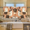 thumbnail image 6 of Birds with Chocolate Bars Tier Curtains for Kitchen 57x24 Inch Semi Sheer Light Filtering Half Window Curtains 2 Panels, 6 of 8