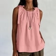thumbnail image 4 of Jerdar Women's Tank Tops Business Casual Ruffle Trim Crew Neck Tie Shoulder Sleeveless Summer Shirts M, 4 of 8