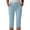 #195-Blue, variant on Women's Hiking Capris for Women Solid Color Elastic Waist Slim Fit Casual Cropped Pants with Pockets for Outdoor Daily Gift