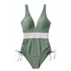 thumbnail image 4 of Traje de baño de una pieza para mujer, bikini liso sin espalda, traje de baño de dos piezas con tiras, conjunto de ropa de playa, traje de baño de moda playera para mujer, trajes de baño de una pieza, 4 of 4