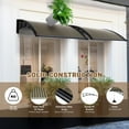thumbnail image 6 of Yescom 40"x40" Door Window Awning Whole One-piece Polycarbonate UV50+ Outdoor Rain Snow Protection Patio Brown Board, 6 of 9