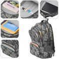 thumbnail image 4 of Geometric Flower and Sunburst Gray Backpack for School, Cute School Bag with Adjustable Shoulder Straps and Padded Back, 16.9"x12.6"x5.9", 4 of 5
