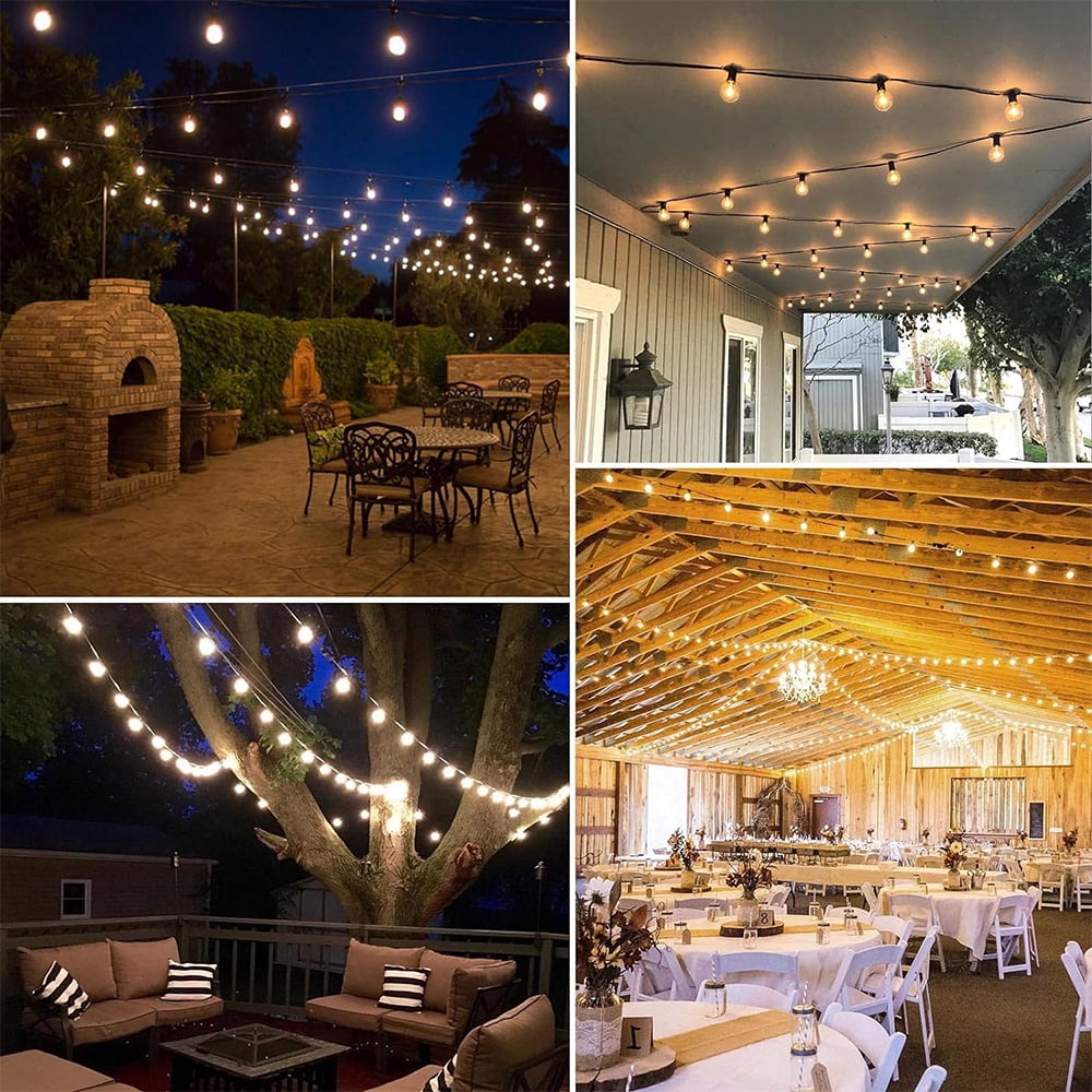 Outdoor String Lights Waterproof, 10ft with 10 LED Shatterproof Bulbs UL  Approval, G40 Globe 1W 2700K Patio Lights Outdoor Lighting for Backyard  Porch Cafe Party Wedding Garden - Walmart.com, image size:1000x1000