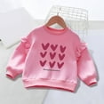 thumbnail image 2 of idosla Toddler Baby Girls Heart Sweatshirt Kids Valentine's Party Outfit Shirt Long Sleeve Tops (Pink, 1-2 Years), 2 of 9