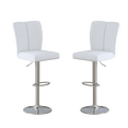 thumbnail image 5 of Tcbosik Barstools Set of 2, 24.8"-33.4" Height Adjustable Swivel Bar Stool, PU Leather Counter Height Stool for Kitchen, Dining Room, White, 5 of 8