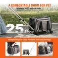 thumbnail image 5 of VEVOR Cat Carrier with Wheels Airline Approved Rolling Pet Carrier 25 lbs Grey for Cat Dog Small Medium Animals Kitten Puppy, 5 of 9